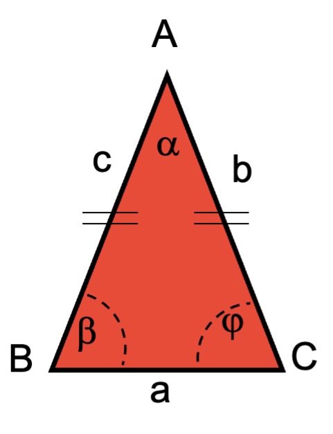 Imagen de un triángulo isósceles.