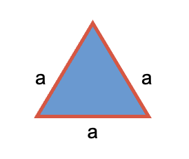 Perímetro del triángulo equilátero.