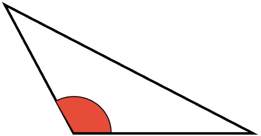 Imagen de un triángulo con ángulo obtuso 