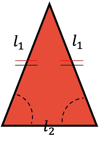 Perímetro de un triángulo isósceles.