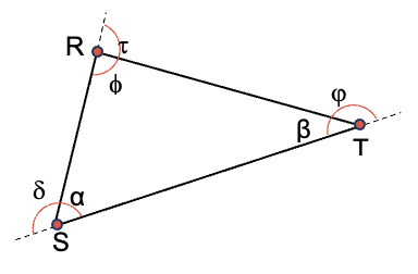 polígono el ángulo interno es suplementario al ángulo externo 