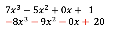 Paso 3. Resta de polinomios horizontales